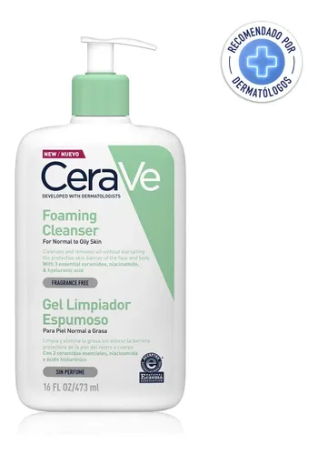 Cerave Foaming Cleanser Gel Limpiador Espumoso Piel Grasa