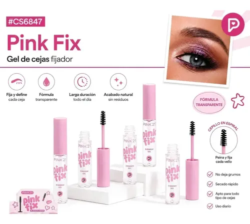 Pink 21 Gel Fijador De Cejas Pink Fix Eyebrow X2unidades