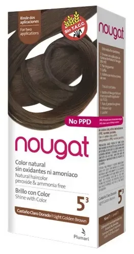 Tintura Plumari Nougat Tono 5.3 Castaño Claro Dorado Semi Permanente Kit