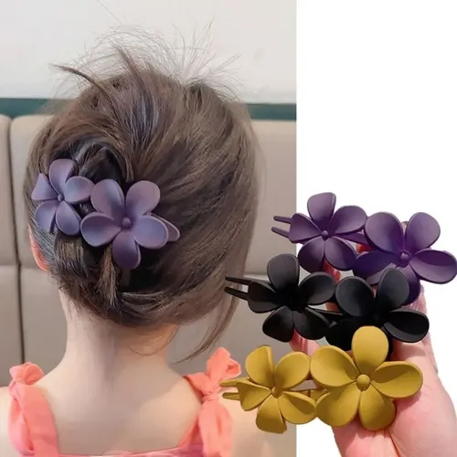 Pinza Para El Pelo Con Estampado Floral Mate, Con Agarre Fue