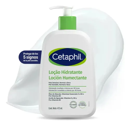 Cetaphil Loción Humectante Facial Corporal Textura Ligera Piel Mixta 473 ml | Hidrata hasta 48 h, restaura barrera cutánea en 1 semana, con niacinamida, pantenol, vitamina E y aceite de aguacate liger