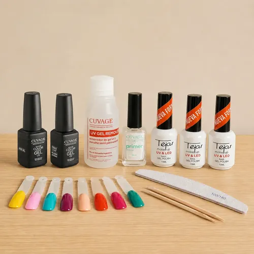 Kit Semipermanente 10 Unidad Tejar Removedor Base Top Color