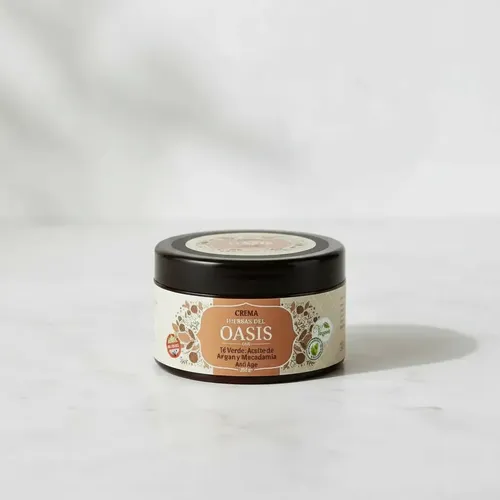Crema Antiage con Té Verde Aceite de Argán y Macadamia Hierbas Del Oasis x 250gr
