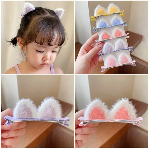 Broches Para El Pelo Orejas De Gato Kawaii 12 Piezas