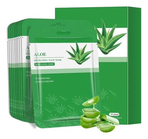 Mascarilla Facial Aloe Vera Hidratante 10 Unidades