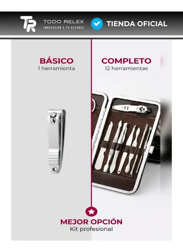 Set Corta Uñas Profesional Tijera Pinza Y Estuche
