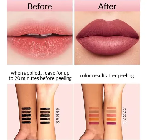 Lápiz De Labios Peel Off Fpizrtes 2 Pcs Larga Duración