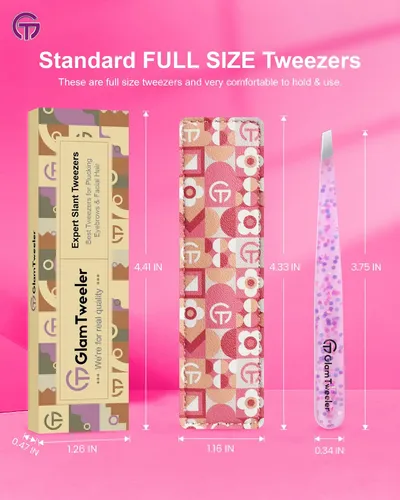 Pinzas Para Depilación De Cejas Glamtweeler Expert Con Funda