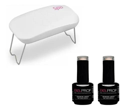 Kit Esmalte Semi Belprof X 2 + Cabina Spa Teknipro Usb Led Color Blanco