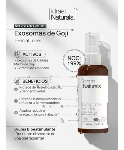 Bruma Tónico Facial Idraet Naturals Exosomas De Goji 100ml
