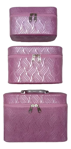 Set X3 Organizadores Rectangulares Maquillaje Viaje Belleza