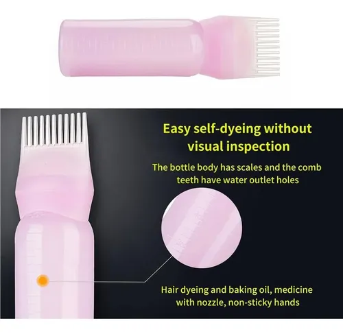 Frasco Pomo Aplicador Tintura Cabello Pelo Peine Peluquería