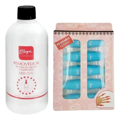 Removedor Esmalte Semi Permanente Thuya 500ml + 10 Broches Remover