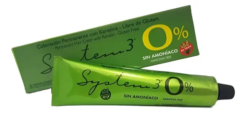 Tintura Sin Amoniaco System3 Apto Celiacos 60gr X 3 Pomos