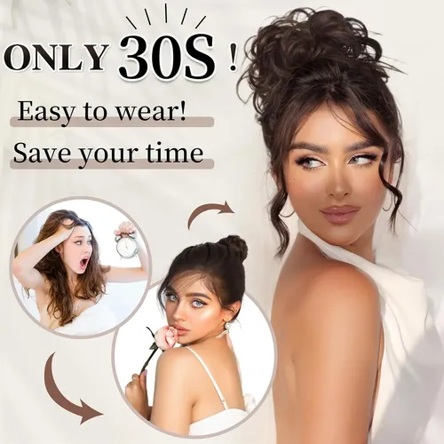 Extensión De Cabello Hmd Tousled Messy Bun, Coleta