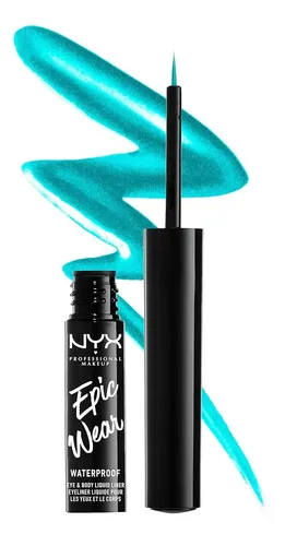 Delineador Metálico Líquido Nyx Epic Wear Teal 3.4ml