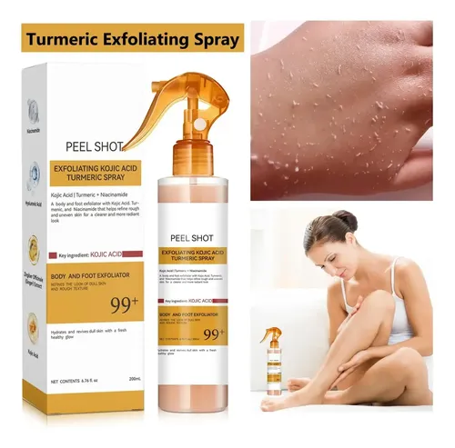 Spray Exfoliante Corporal Con Ácido Kójico Y Cúrcuma,