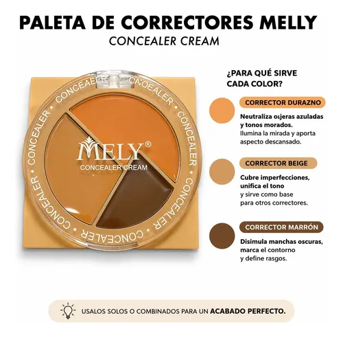 Paleta Corrector Facial Tricolor Ojeras Contorno Maquillaje