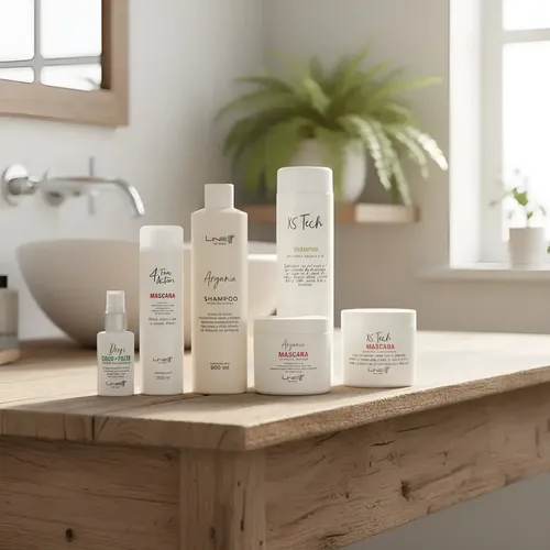 Kit Argania Nutrición Intensa Para Cabellos Super Secos, Shampoo, Máscara Argania, Crema de Peinar protectora Térmica y Reparadora 4FourAction y Serum Reparador de Puntas de Coco y Palta LineUp