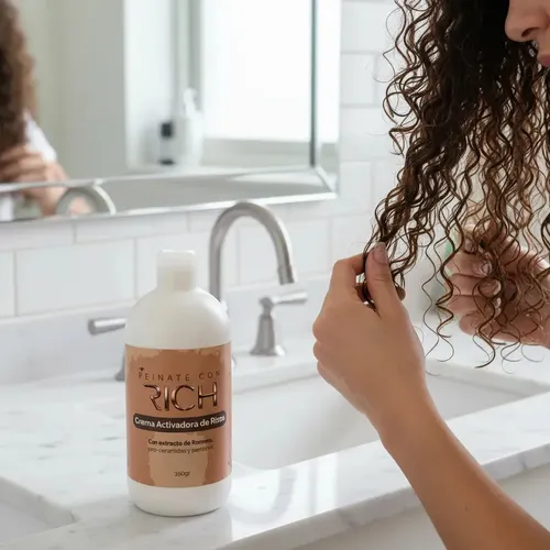 Crema para Peinar Rich Cova Rulos Definidos Antifrizz sin Enjuague
