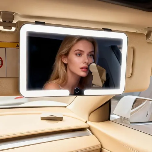 Espejo De Tocador Con Visera Solar Para Coche Con Luces Z