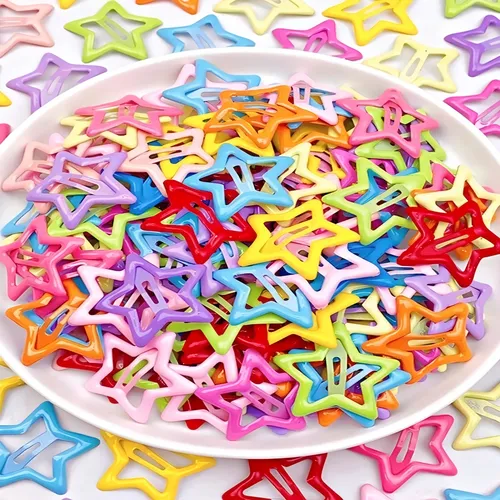 Hebillas Pelo Estrella Y2k Surtidas 50 O 100 U 50 Colorful Hair Clips/random Colors