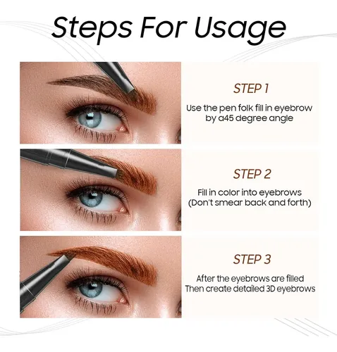 Lápiz De Cejas Microblading Marrón Resistente Al Agua 4 Punt