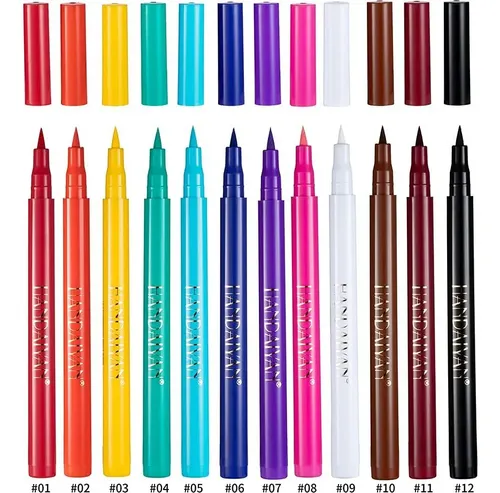 Set De Delineadores Líquidos Mate 12 Colores Bestland