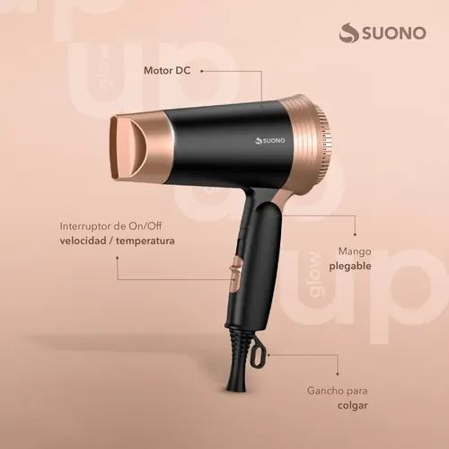 Secador De Pelo Suono Plegable De Viaje Función Frío