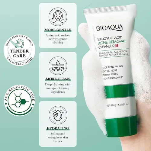 Bioaqua Limpiador Facial Ácido Salicílico Anti Acne 100gr