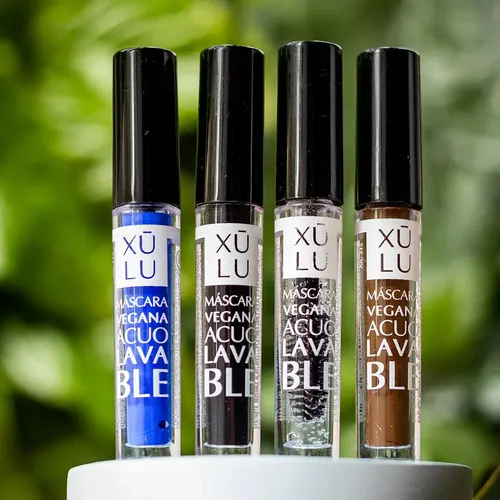 Máscara Para Pestañas Acuolavable Xúlu Cosméticos Negro Gel Color Marrón