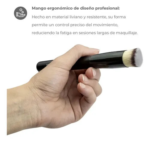 Brocha para Maquillaje Iko Shop Negra Sintética Plana 12 Unidades