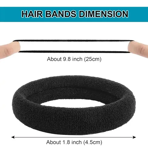 Corbatas De Pelo Negras Para Mujeres Y Niñas, 120 Unidades
