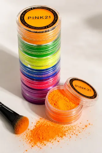 Set X 4 Sombras Ojos Volatil 6 Tonos Fluo Burst Neon Pink 21