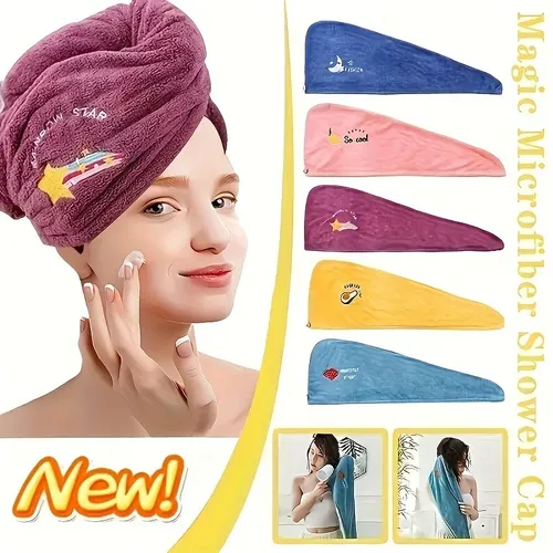 Toalla Gorro De Microfibra For Secado Rápido De Cabello