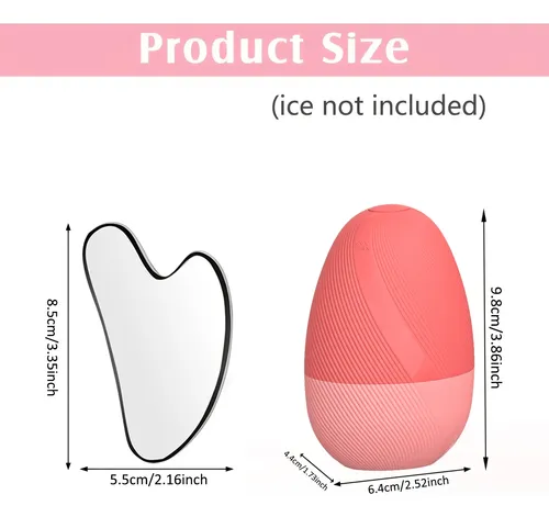 Set Facial Ice Face Roller Y Sha Tool De Acero Inoxidable Gu Black And White