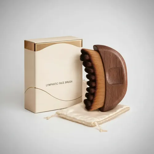 Cepillo De Madera Para Contorno, Masaje Linfático, Nogal