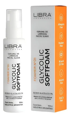 Libra Espuma De Limpieza Facial Con Ácido Glicólico 7% 150cc