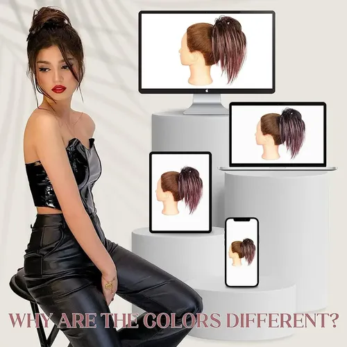 Moño Clipin Postizo Simulación Cabello Natural