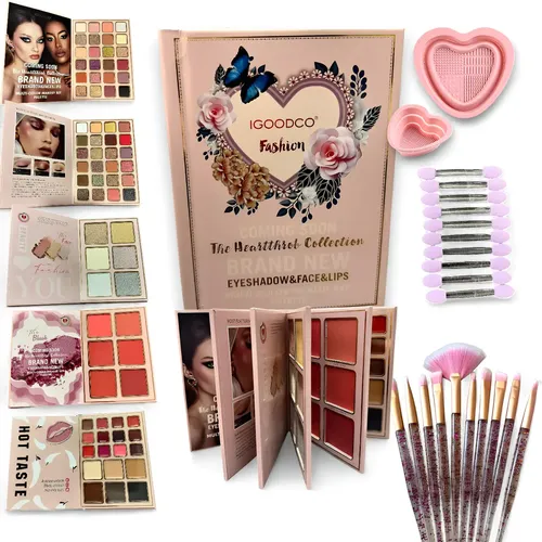 Kit De Maquillaje Profesional Libro Sombra +brocha+limpiador