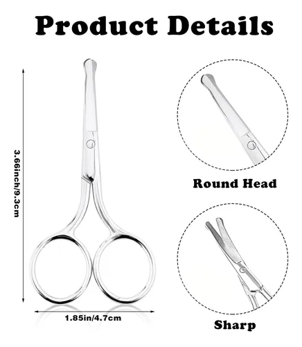 2 Tijeras De Acero Inoxidable Para Recortar Cejas