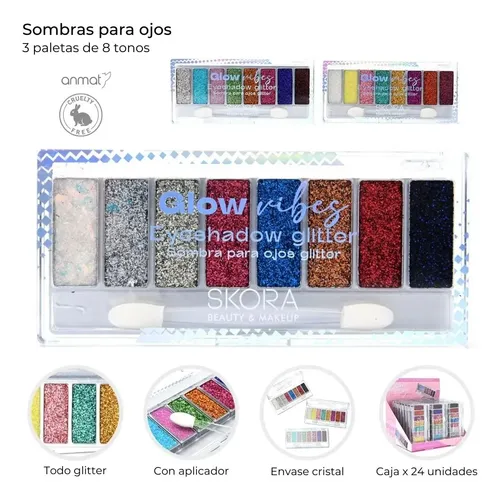 Sombra Ojos Glitter Glow Vibes Con Aplicador Modelo 3 39554