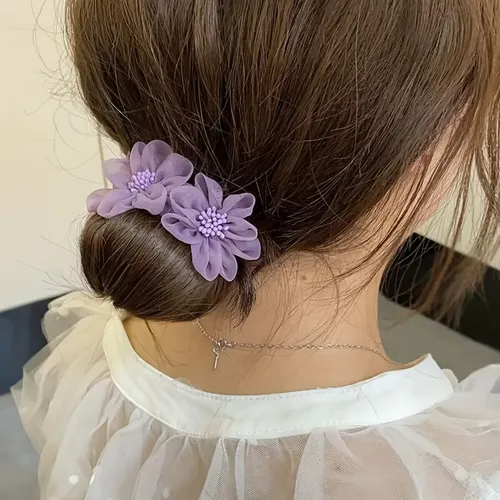 Broche Hebilla Para El Pelo Moño Floral Mujer Estilo Japones