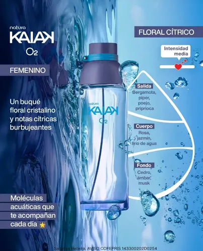 Perfume Natura Kaiak O2 Para Mujer 100 Ml