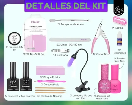 Kit Uñas Esculpidas Soft Gel Manicura Profesional Completo