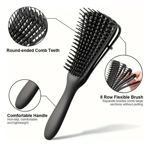 Cepillo Para Cabello Detangler, 8 Puntas, Peine Húmedo Y Sec