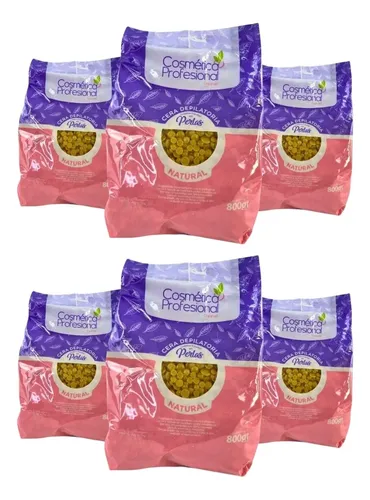 Combo X6 Ceras En Perlas Natural Cosmética Profesional 800g