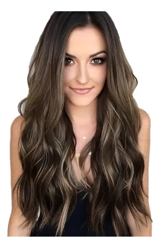 Largo Natural Felpa De Cabello Humano Degradado A1