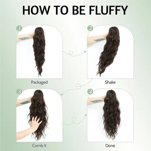 Extensiones De Cabello 18 Pulgadas Con Pinza En Coleta