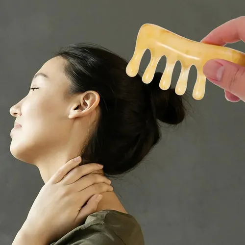 Y: 2 Piezas Peine De Masaje De Resina Piedra Gua Sha Peine G